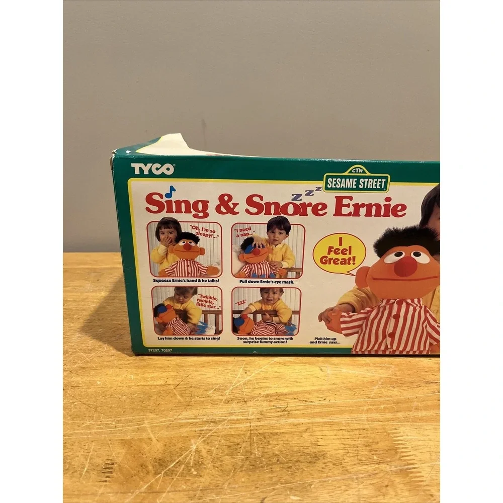 Vintage Sing And Snore Ernie Vintage Tyco Toy 1996 Never Taken Out Of‎ Box